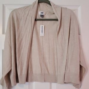 Old Navy tan colored shorter cardigan NWT